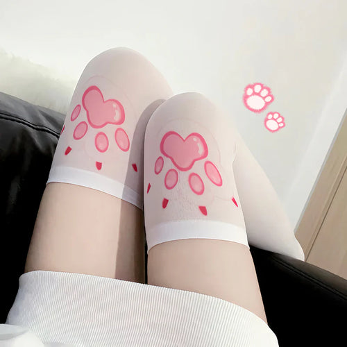Cute White Cat Paw Stockings
