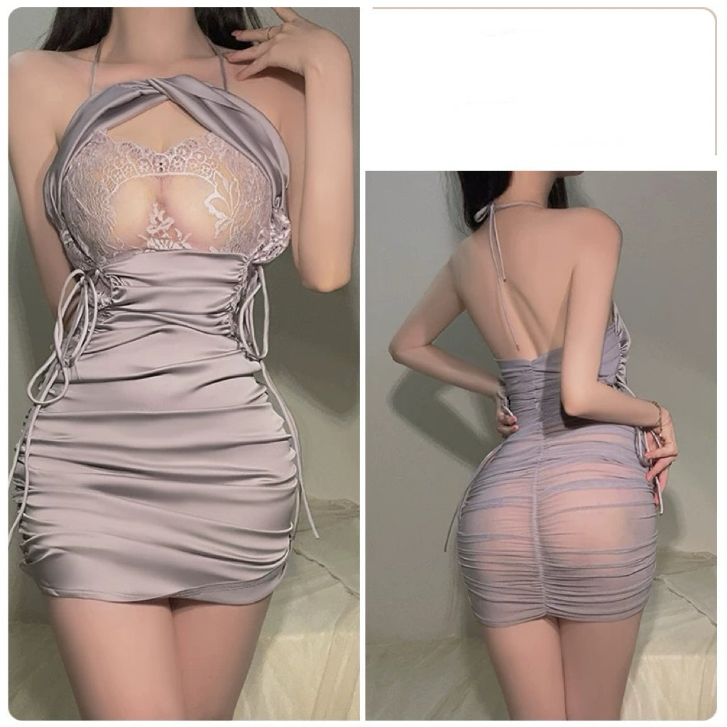 Ice silk mesh dress