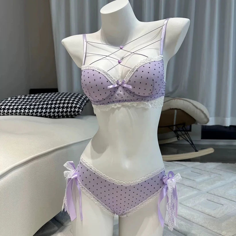 Ballet style purple underwear set