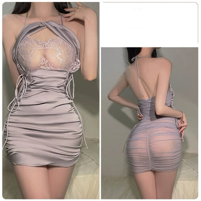 Ice silk mesh dress