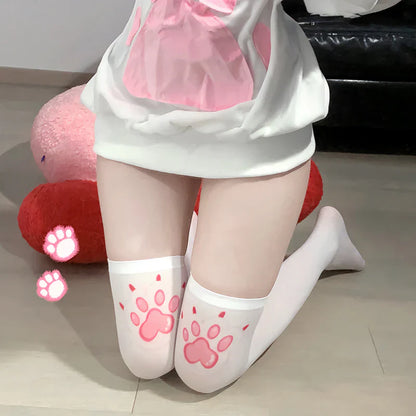 Cute White Cat Paw Stockings